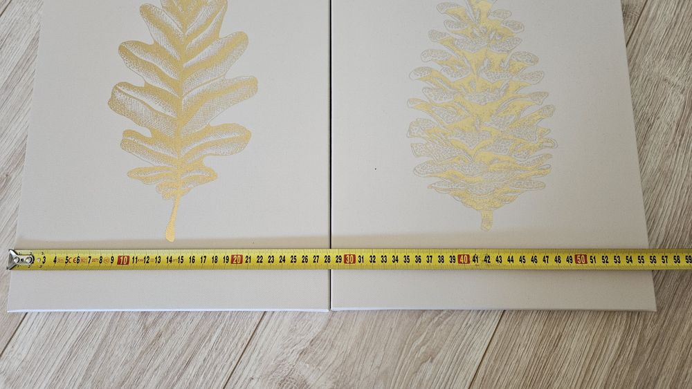 2 obrazki na płótnie Ikea złoty nadruk