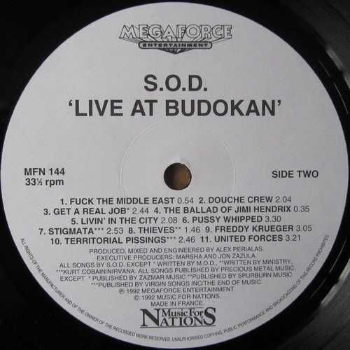 S.O.D. Stormtroopers of Death (Anthrax) Live Budokan (disco LP vinil metal)