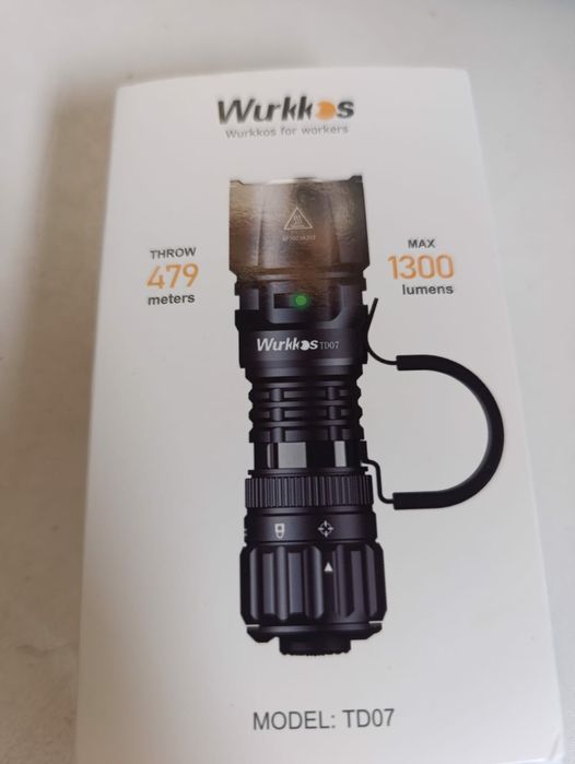 Wurkkos TD07 – Latarka taktyczna 1300 lm | 479 m zasięgu | Mocna i niezawodna