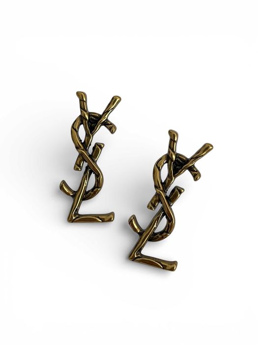 Ysl yves saint laurent slp kolczyki złote ancient