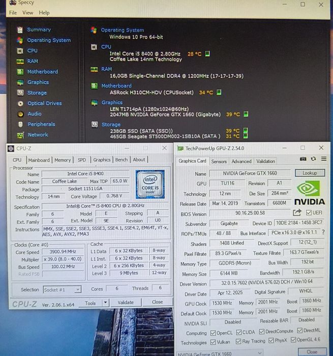 PC Gamer*NOVO* i5 8500 4,1GHz (6Cores)  GTX 1660 6gb+16gb+ 750gb SSD/H