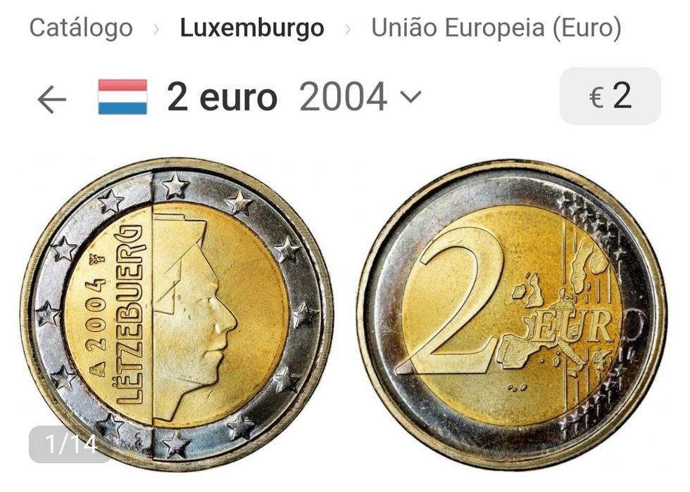 Moeda 2€, Luxemburgo 2004