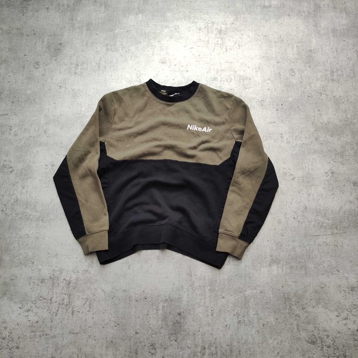 MĘSKA Bluza Dwa-Kolor Nike Czarna Oliwka AIR Max Bawełna Casual Sport