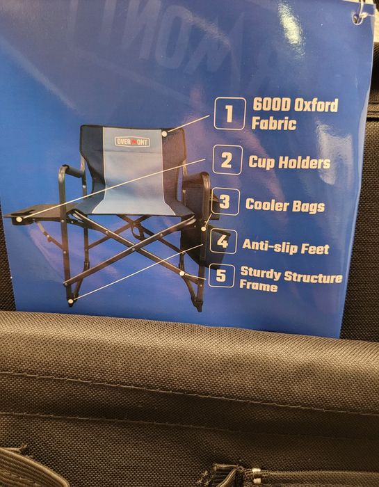 Krzesło Turystyczne Kempingowe Wędkarskie Reżyserskie Nowe stolik