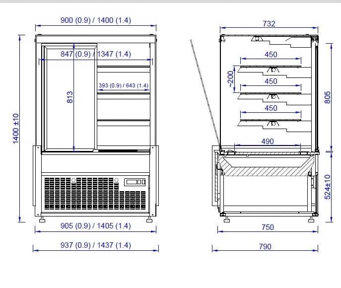 Witryna lada cukiernicza chłodnicza WCH ARIA 0.9m lodówka chłodziarka