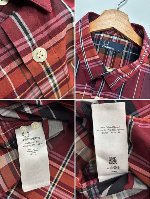 Рубашка Fred Perry England Tartan Shirt оригинал size S, M, L, XL