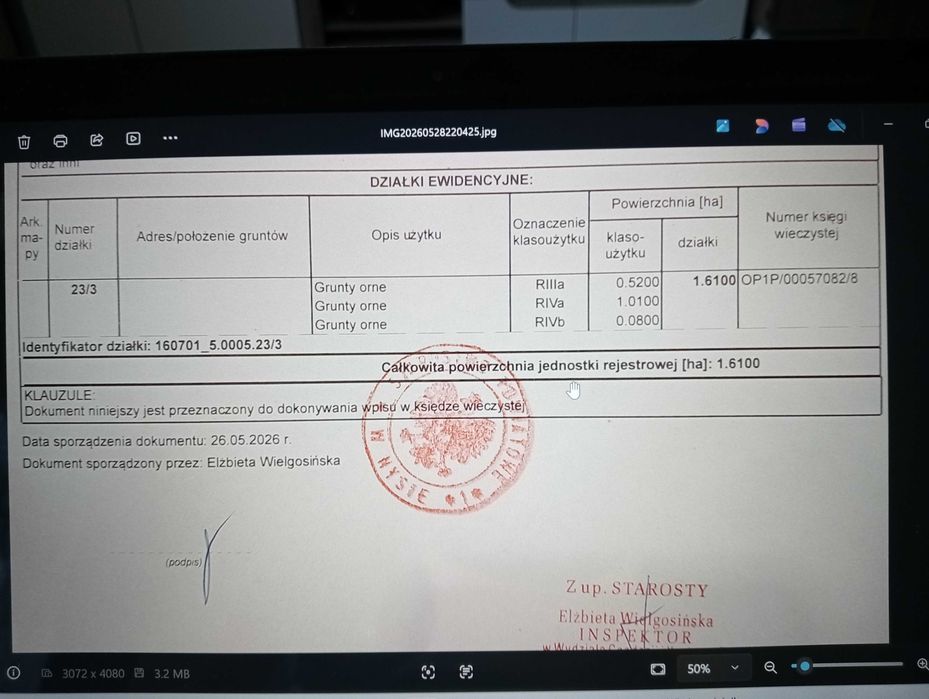 Grunty rolne powiat Nysa, Gmina Głuchołazy pow. 20,8291 ha