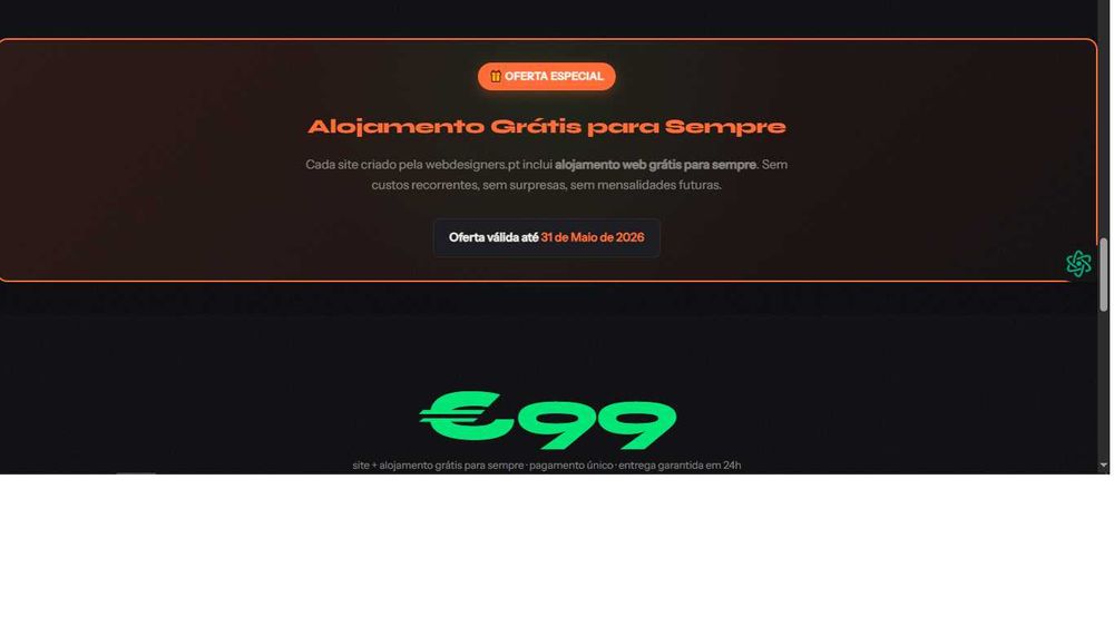 Site Profissional por €50 | Criado em 24 Horas + Alojamento Grátis