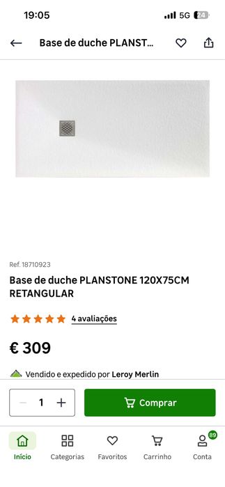 Cabine Duche Nova + Base Nova 120x75