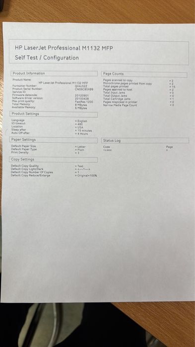 Принтер МФУ НР LaserJet Pro M1132MFP