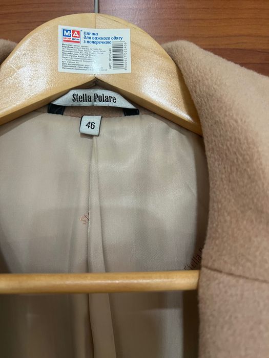 Жіноче  пальто кольору CAMEL з шерсті бренду STELLA POLARE, 46 розмір