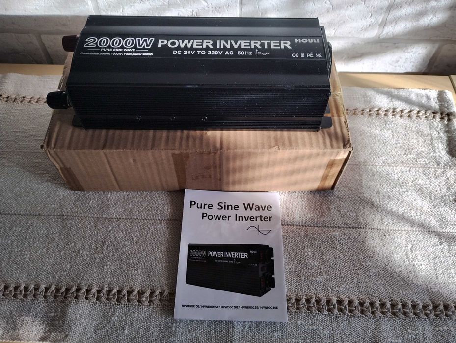 Przetwornica Czysty sinus 24 V 230 V 2000/1000 W Off Grid Kamper