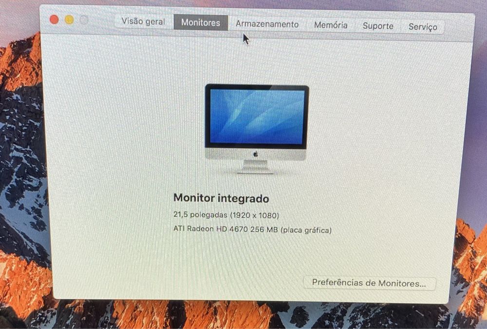 IMac high sierra/ i3/ 4gb ram/ 500gb hd/ ATI Radeon HD 4670