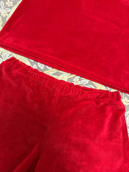 Красный домашний костюм бордовая велюровая пижама плюшевая теплая