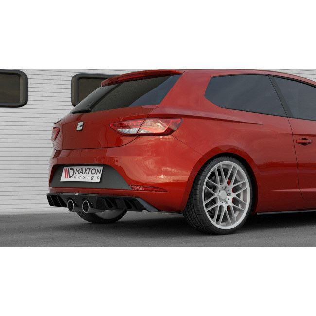 SPOILER DIFUSOR DE ESCAPE (LIP AILERON PALA ABA LAMINA AVENTAL) SEAT LEON 5F MK3 CUPRA PERFORMANCE FR LOOK R32