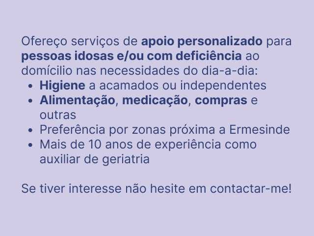 Apoio ao Domícilio Idosos e/ou Pessoas com Deficiência