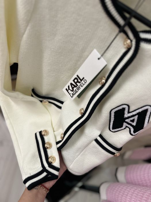 Молочний кардиган Karl Lagerfeld, В НАЯВНОСТІ (светр, подарунок)
