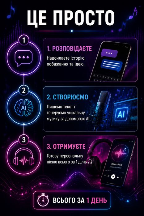 ПЕРСОНАЛЬНА ПІСНЯ ЗА 1 ДЕНЬ — унікальний подарунок
