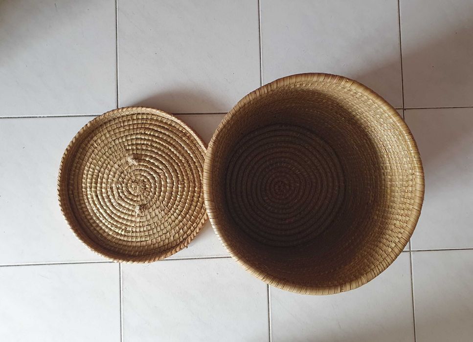 Cesto Árabe, artesanal com tampa - vintage