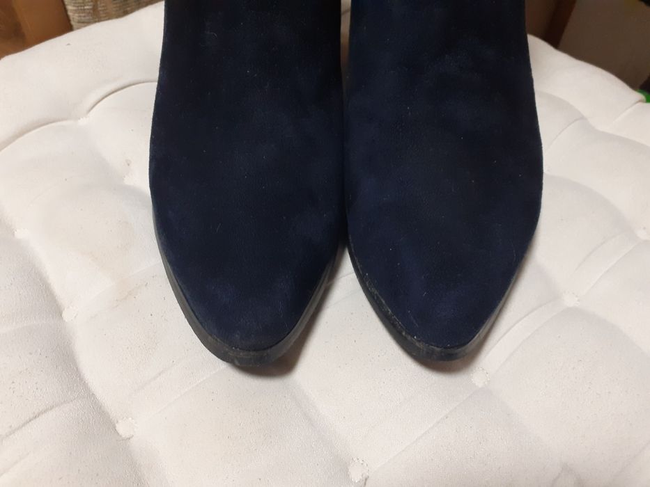 Botki damskie granatowe zamszowe ocieplane 40