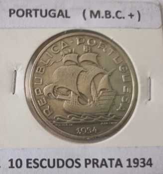 Moeda de 10 escudos da 2ª República Portuguesa " Emissão Anual Prata "