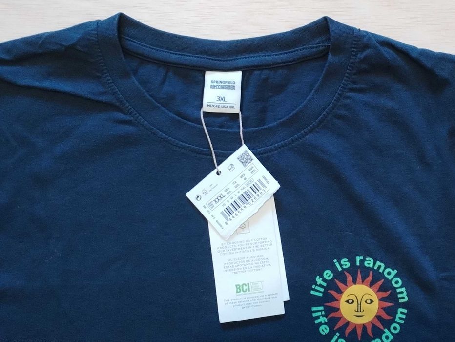 T-shirt Springfield com estampa "Life is random" tamanho XXXL