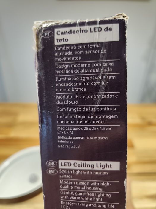 Candeeiro teto sensor movimento novo
