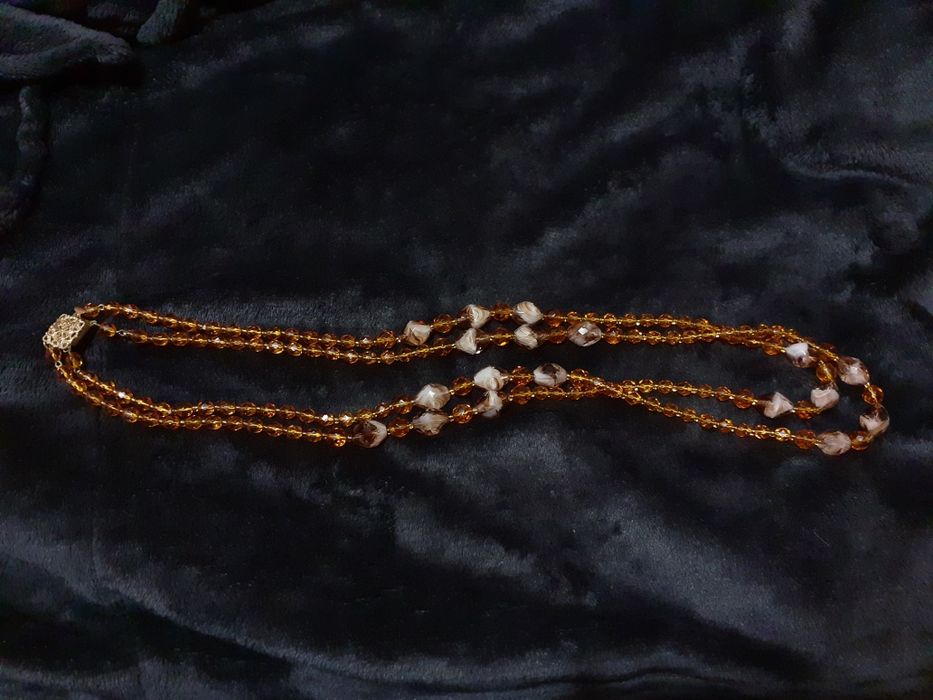 Двойные бусы чешский хрусталь винтаж Яблонекс