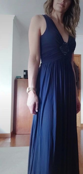 Vestido cerimónia azul marinho easy wear (el corte ingles)