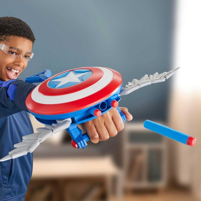 Marvel Captain America New World NERF Skyshot Blaster Бластер Капітан
