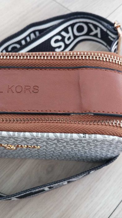 Torebka Michael Kors monogram brązowa beżowa logowana