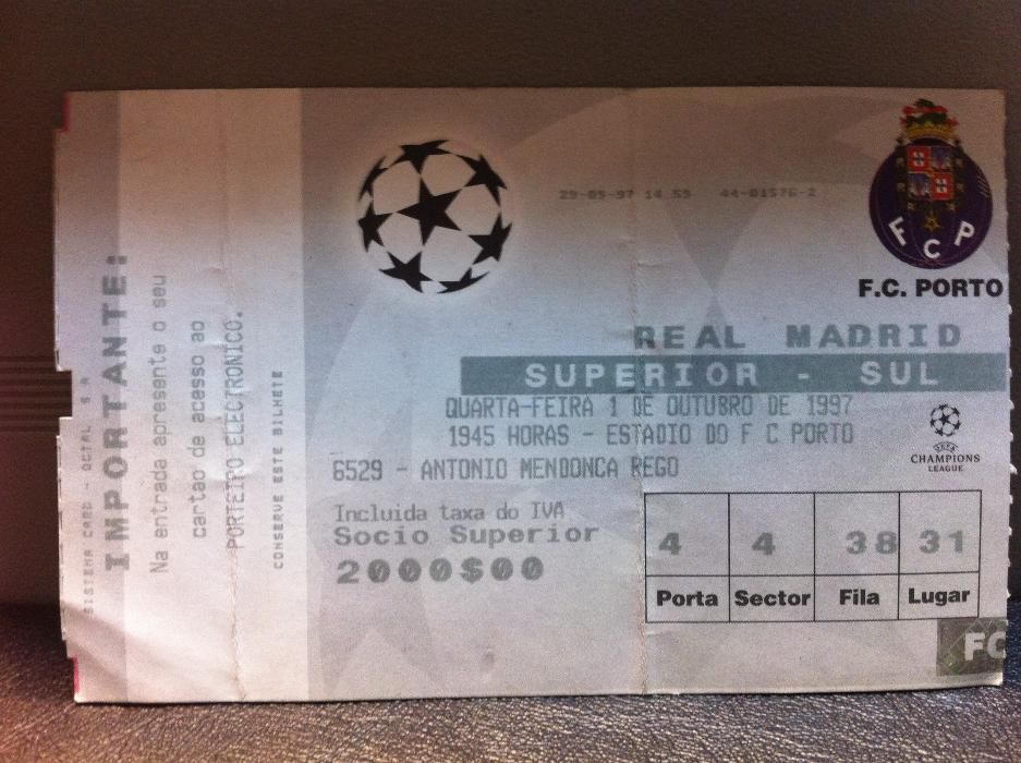 Bilhete de Futebol FC Porto vs Real Madrid