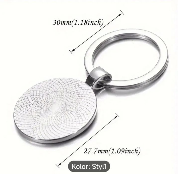 Szklany Mały brelok ochronny do kluczy z okiem proroka