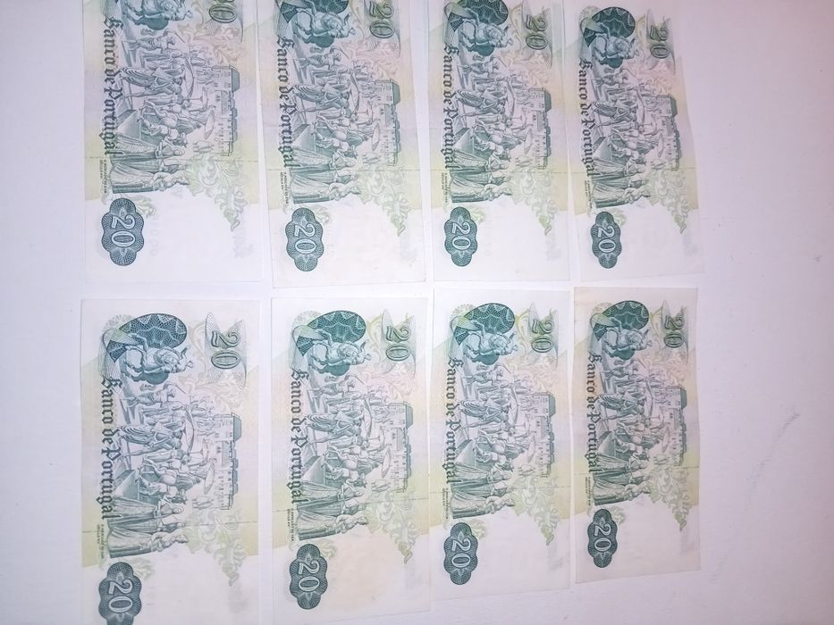 8 Motas de 20 escudos  antiigas