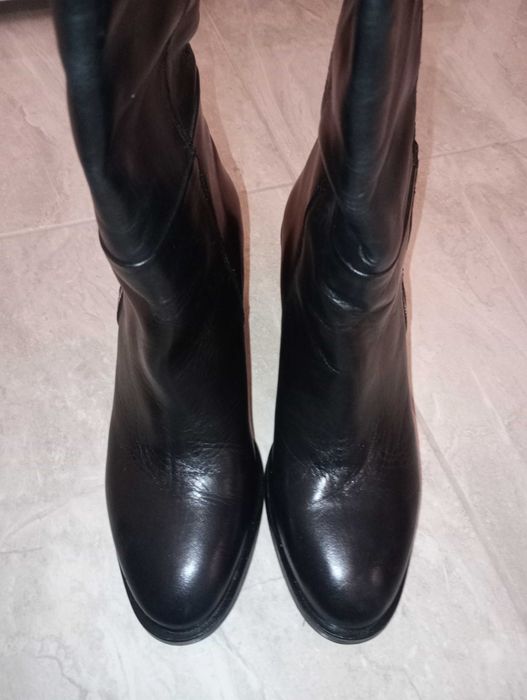 R. 38 Tommy Hilfiger Kozaki na słupku Zip High Heels Langboot