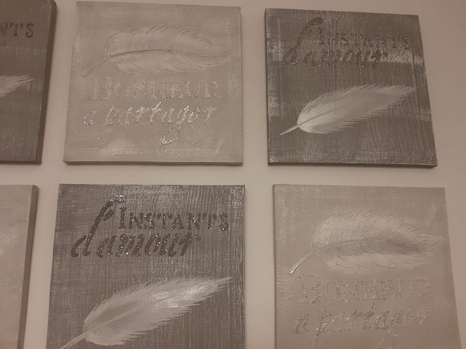 Quadros cinzentos com brilhos