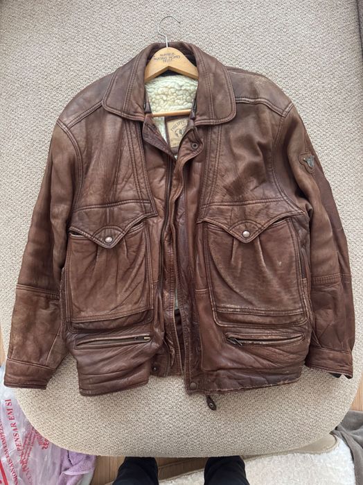 Casaco de pele castanho