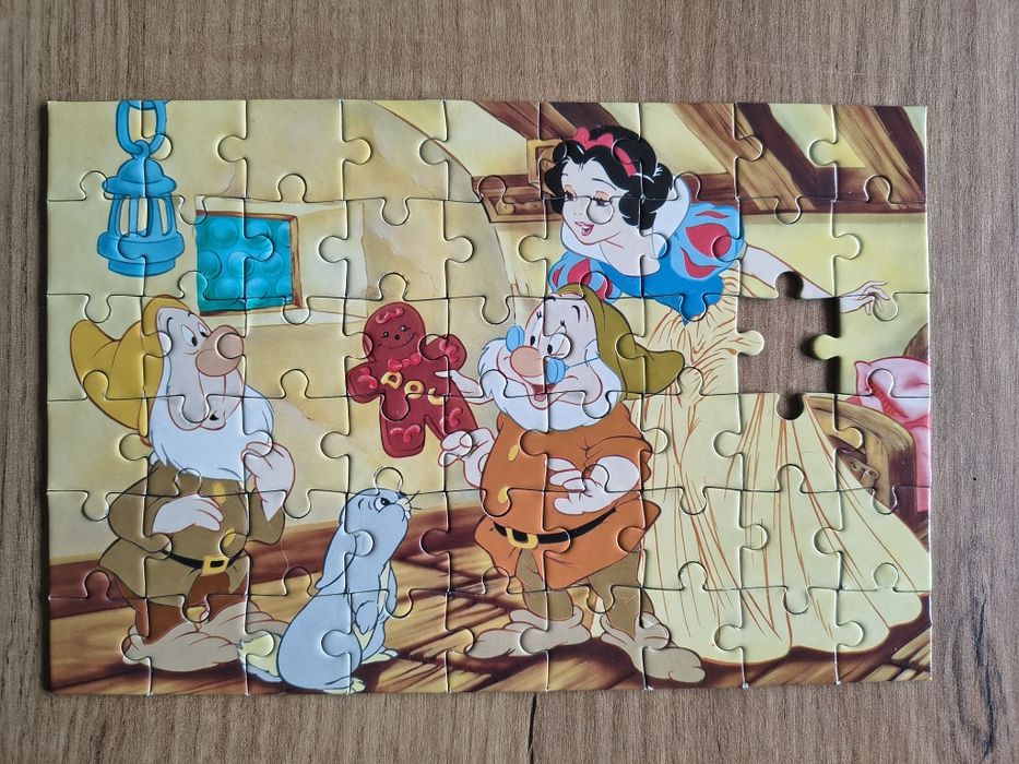Mini Puzzle Trefl 54, Disney, Królewna Śnieżka, lata 90-te