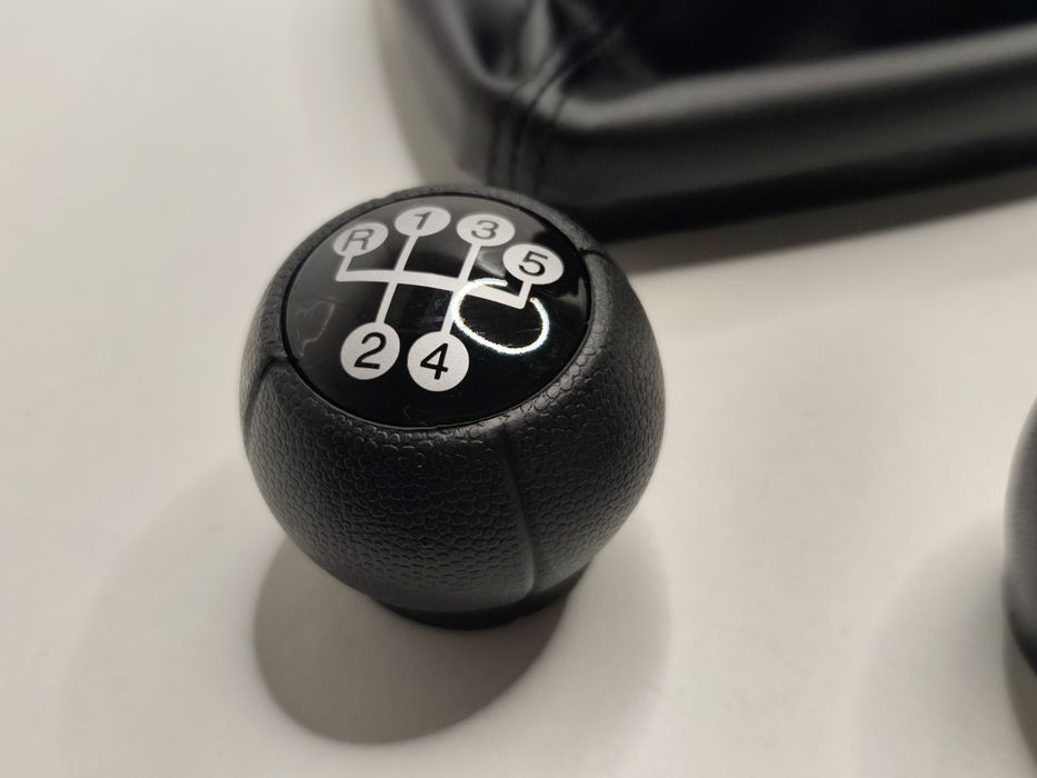 Manete Fole Mudanças Opel Meriva A Moca Alavanca Caixa Velocidades Punho 5v Coifa Pega Forro Couro Topo Preto Cromado Novo