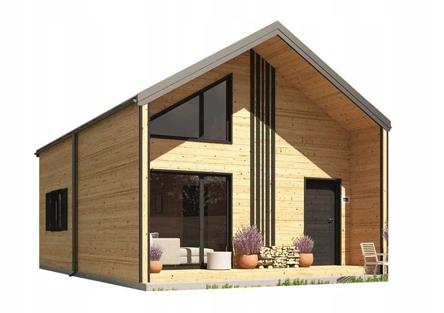 Drewniany domek całoroczny letniskowy 5m/8m 28mm-15mm