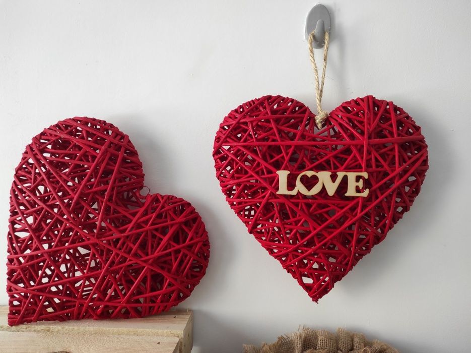Serce 3D z wikliny papierowej 30cm Walentynki