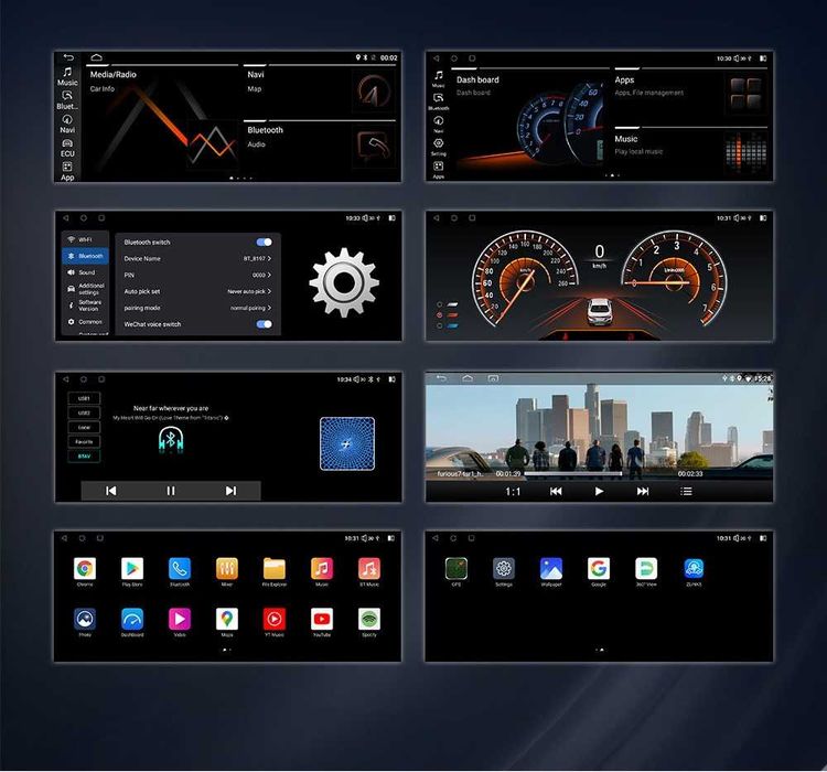 CarPlay Android Auto Radio DAB+ Opcja Android YouTube Bluetooth WiFi 4G MP4 GPS USB BMW 5 F10 F11 NBT