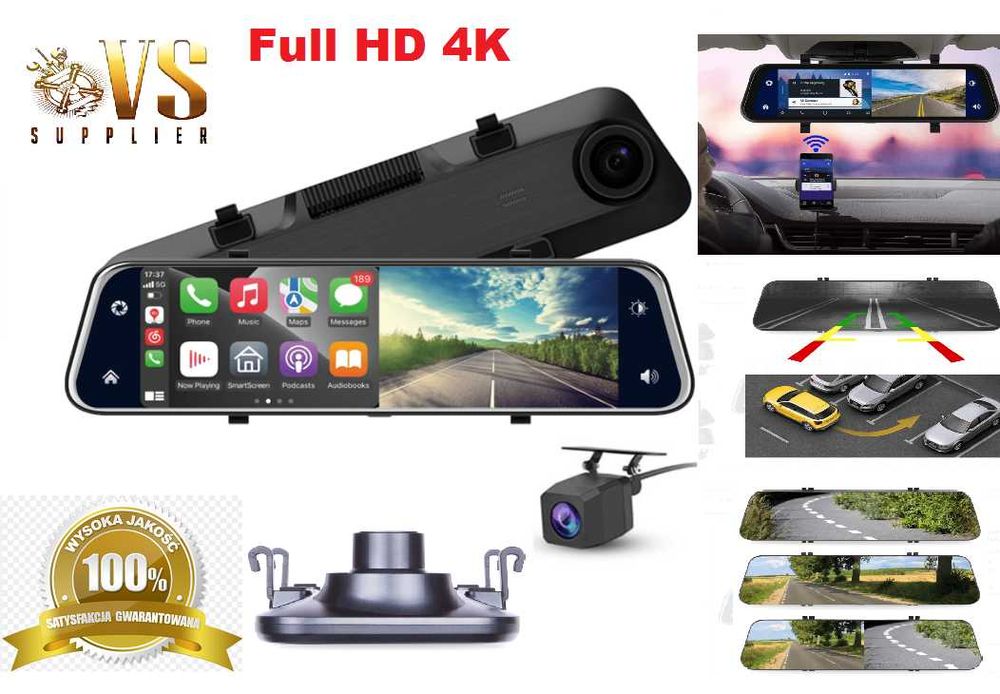 lusterko samochodowe android full hd 4k kamera cofania super jakość