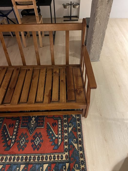 Sofá cama em pinho/madeira maciça