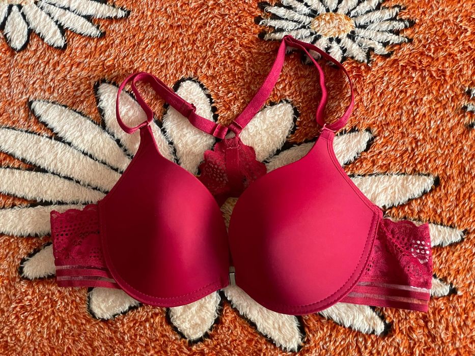 Кружевной лифчик бюстгальтер красный