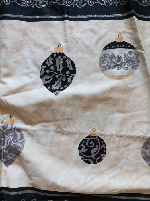 Pościel świąteczna czarno-beżowa-złota