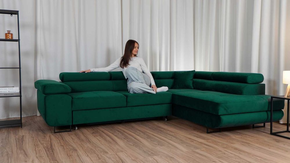 Narożnik Rio. Rogówka. Regulowane zagłówki. Sprężyny! Szybka dostawa!