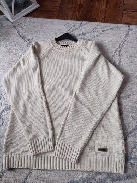 Elegancki beżowy męski sweterek MTL rozmiar L