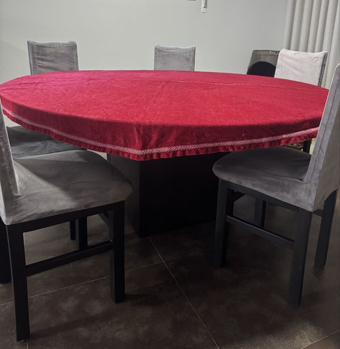 Manta/Toalha grossa redonda vermelha