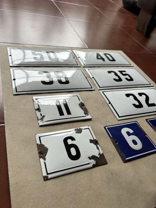 Varios numeros de policia esmalte